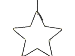 LED Außen-Lichtervorhang Sterne Schwarz