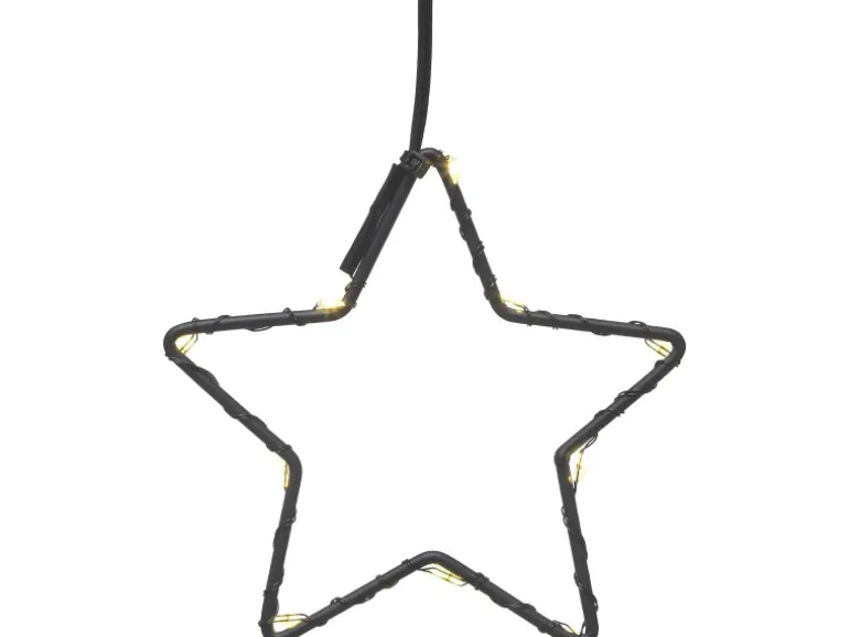 LED Außen-Lichtervorhang Sterne Schwarz