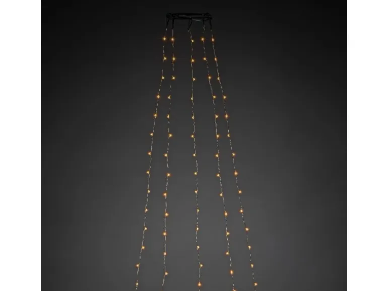 LED Baummantel mit Ring mit Tropfen 180 bernsteinfarbenen LEDs innen