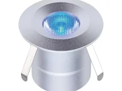 LED Bodeneinbauleuchte Budoni mit Farbwechsel Rund Silber 5 Stück