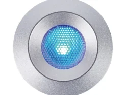 LED Bodeneinbauleuchte Budoni mit Farbwechsel Rund Silber 5 Stück