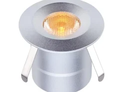 LED Bodeneinbauleuchte Budoni mit Farbwechsel Rund Silber 5 Stück