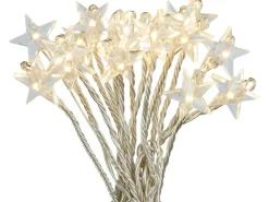 LED Büschellichterkette mit Sternen 80 warmweiße LEDs innen und außen
