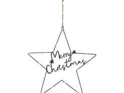 LED Dekohänger Stern Merry Christmas Schwarz