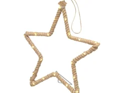 LED Dekohänger Stern mit Juteseil