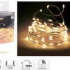 LED Lichterkette 100 warmweiße LEDs Silberdraht innen batteriebetrieb