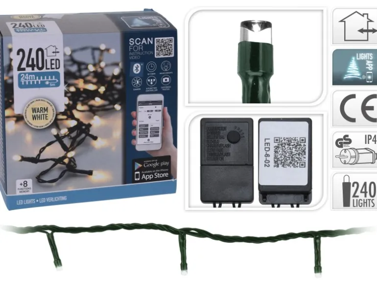 LED Lichterkette 240 warmweiße LEDs App-Steuerung innen und außen
