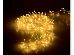 LED Lichterkette Cluster 200 warmweiße LEDs Silberdraht innen