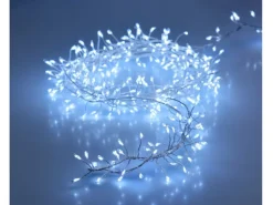LED Lichterkette Cluster 200 kaltweiße LEDs Silberdraht innen