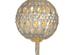 LED Lichterkette Metallkugeln Silber 10 warmweiße LEDs Innen