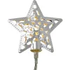 LED Lichterkette Metallstern Silber 10 warmweiße LEDs Innen