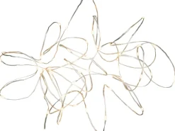 LED Lichterkette Tropfen 100 bernsteinfarbene LEDs Draht Silberfarben innen