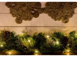 LED Lichterkette Tropfen 100 bernsteinfarbene LEDs Draht Silberfarben innen