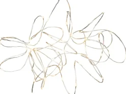 LED Lichterkette Tropfen 50 bernsteinfarbene LEDs Draht Silberfarben innen