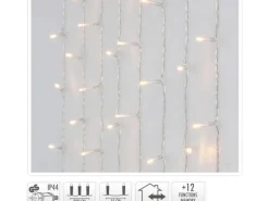 LED Lichterketten Vorhang mit 200 LEDs 600 cm x 40 cm lang mit 12 Funktionen