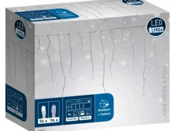 LED Lichtervorhang Eisregen 192 kaltweiß-blaue LEDs 8 Funktionen Innen und Außen