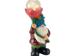 LED Solar-Dekoleuchte Zwerg 10 cm x 8,5 cm x 24 cm Rot