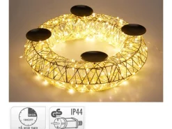 LED-Adventskranz Eisen 38 cm x 10 cm Gold