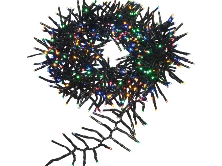 LED-Büschellichterkette 768 LEDs Bunt Schwarzes Kabel 8,5 m