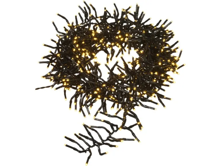 LED-Büschellichterkette 1.152 LEDs Warmweiß Schwarzes Kabel 11,2 m