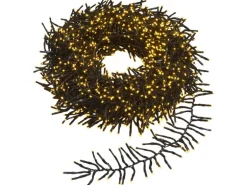 LED-Büschellichterkette 1.920 LEDs Warmweiß Schwarzes Kabel 19,5 m