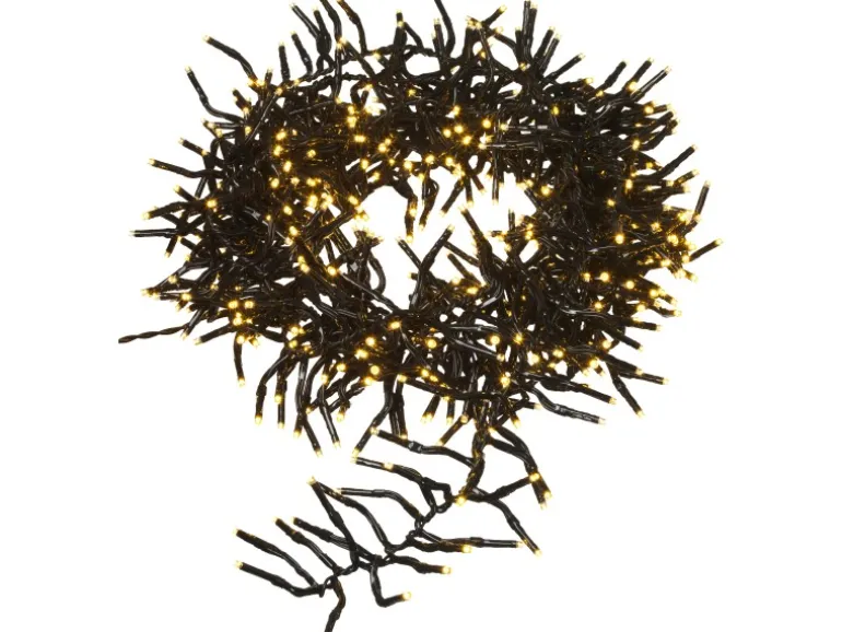 LED-Büschellichterkette 768 LEDs Warmweiß Schwarzes Kabel 8,5 m