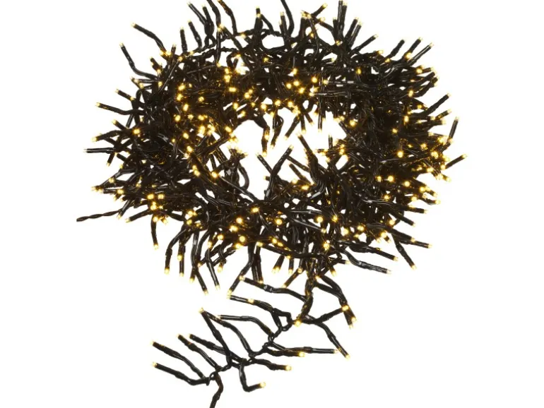 LED-Büschellichterkette 768 LEDs Warmweiß Schwarzes Kabel 550 cm