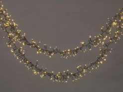 LED-Büschellichterkette 768 LEDs Warmweiß Schwarzes Kabel 550 cm