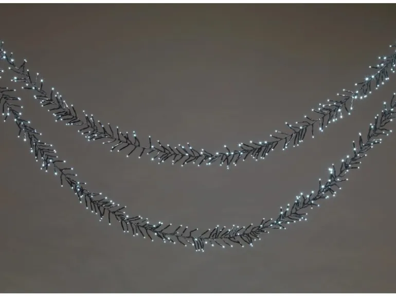 LED-Clusterlichterkette 1.920 LEDs Kaltweiß Schwarzes Kabel 14,5 m