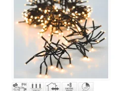 LED-Cluster-Lichterkette 21,8 m Schwarz