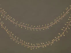 LED-Draht-Büschellichterkette 720 LEDs Warmweiß Transparentes Kabel 13 m