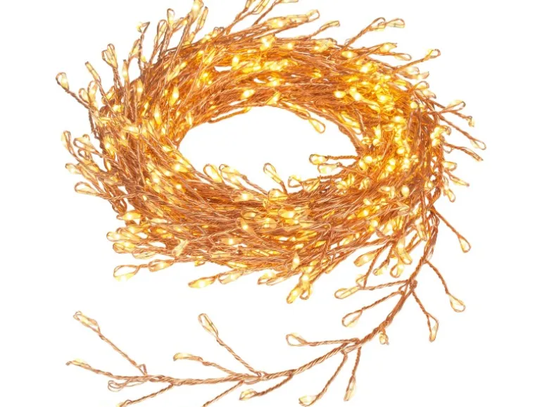 LED-Drahtlichterkette 480 LEDs Warmweiß Kupferfarbenes Kabel 9,8 m