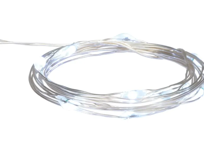 LED-Drahtlichterkette 10 LEDs Kaltweiß 1 m