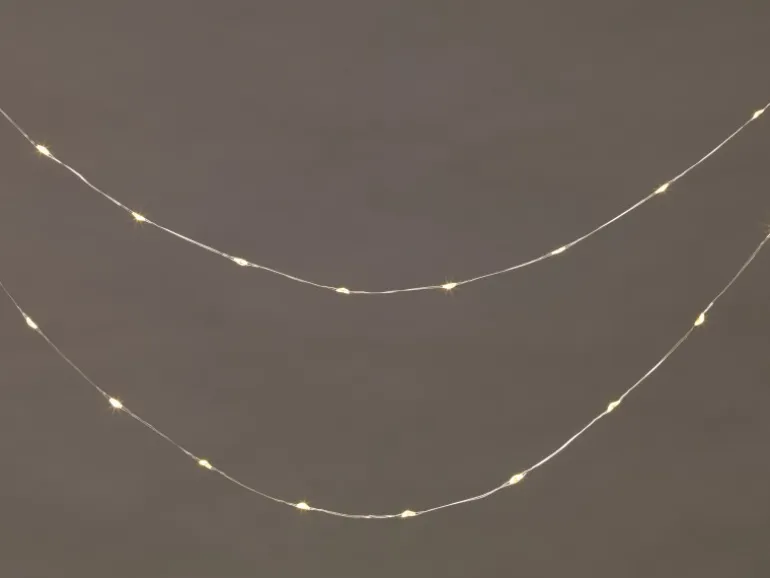 LED-Drahtlichterkette 320 LEDs Warmweiß Silbernes Kabel 35 m