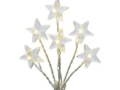 LED-Drahtlichterkette Sterne 40 LEDs Warmweiß Transparentes Kabel 1,3 m