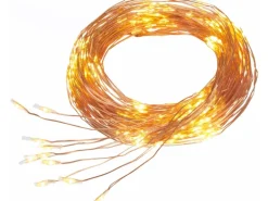 LED-Drahtlichterschweif 300 LEDs Warmweiß Transparentes Kabel 7,9 m