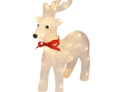 LED-Hirsch 34,5 cm Weiß-Rot-Schwarz