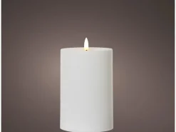 LED-Kerze Warmweiß Ø 10 cm x 17,5 cm Weiß