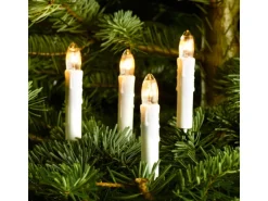 LED-Kerzen-Lichterkette 20 LEDs Warmweiß Grünes Kabel 12,9 m