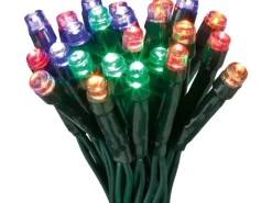 LED-Lichterkette 140 bunte LEDs grünes Kabel innen und außen