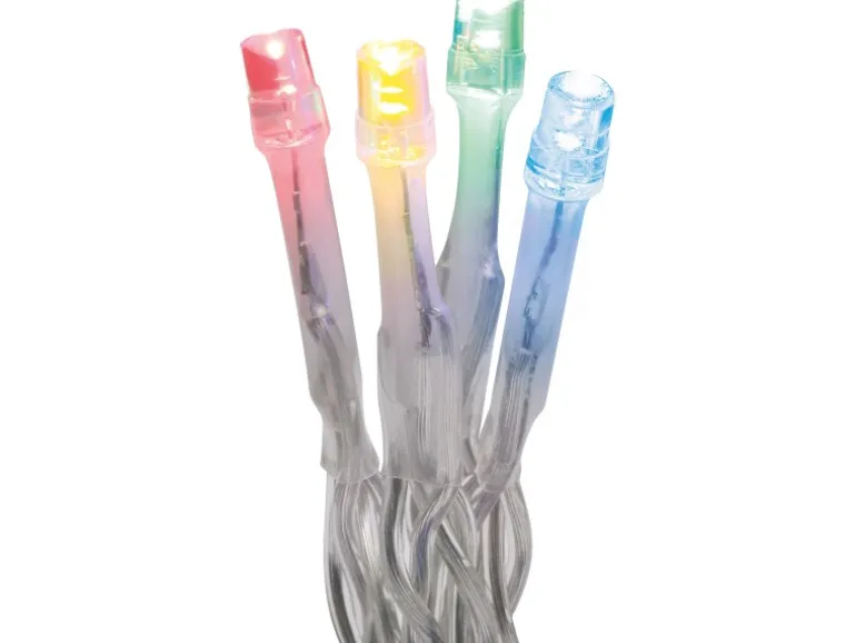 LED-Lichterkette 10 bunte LEDs Transparentes Kabel 120 cm