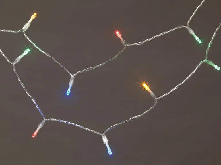 LED-Lichterkette 10 bunte LEDs Transparentes Kabel 120 cm
