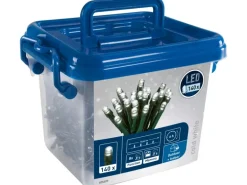 LED-Lichterkette 140 LEDs Kaltweiß in Kunststoffbox Grünes Kabel 15,42 m