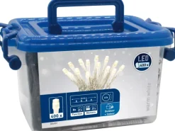 LED-Lichterkette 400 LEDs Warmweiß in Kunststoffbox Transparentes Kabel 34,92 m