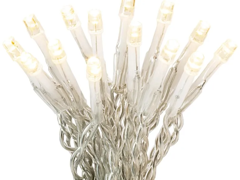 LED-Lichterkette 140 LEDs Warmweiß Transparentes Kabel 17,92 m