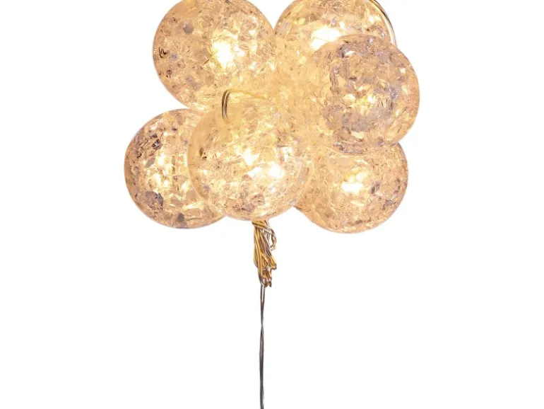 LED-Lichterkette Mini-Kugeln 10 warmweiße LEDs Pink oder Weiß 140 cm