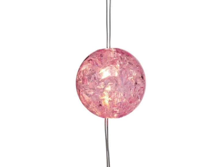 LED-Lichterkette Mini-Kugeln 10 warmweiße LEDs Pink oder Weiß 140 cm