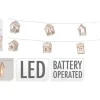LED-Lichterkette mit Holzhäuschen warmweiße LED innen 2fach-sortiert
