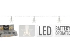 LED-Lichterkette mit Sternen 10 warmweiße LED innen