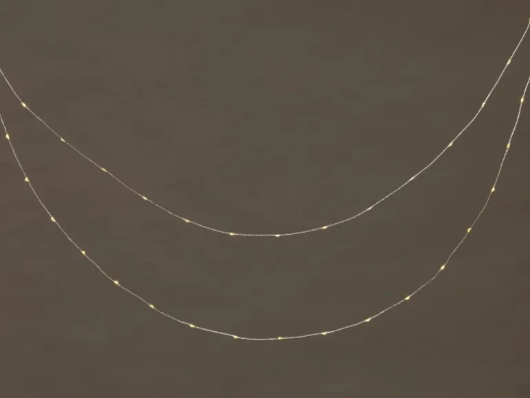 LED-Lichterkette Silberdraht 160 LEDs Warmweiß 805 cm Outdoor Batteriebetrieb